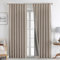 Joydeco 100% Blackout Natural Linen Curtains 96 inch Length 2 Panels Set Burg Long Drapes for Bedroom Living Room Blackout Darkening Curtain Thermal Insulated Back tab Rod Pocket