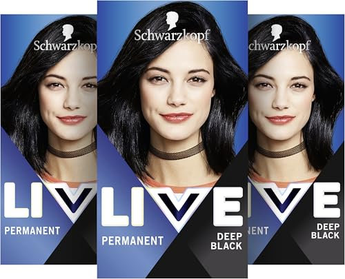Schwarzkopf LIVE Intense Colour Haarfarbe 99 Deep Black (3 x 142,5 ml), dauerhafte Coloration mit farbintensivierendem Serum, permanente Haarfarbe für perfekte Grauhaarabdeckung