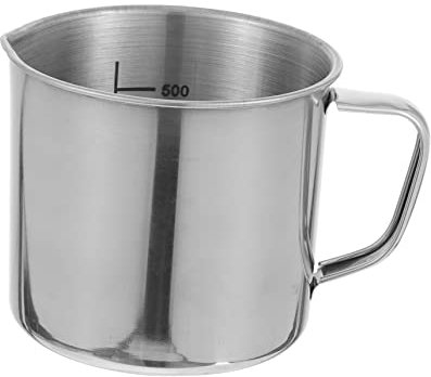 OFFSCH Taza Medidora Metálica 500 Ml Vaso Volumétrico Graduado Herramienta De Medición