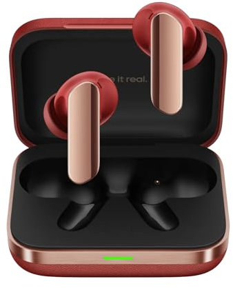 realme Buds Air 7 Pro Auriculares Inalámbricos,Tri-Mic 53dB Deep Active Noise Cancellation,48H Tiempo de Reproducción IP55 Impermeable Bluetooth 5.4 Auriculares Inalámbricos,Rojo