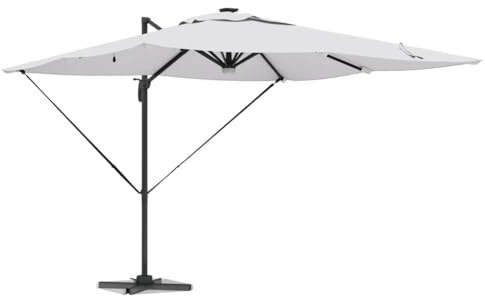 vidaXL Parasol Roma Beige 286 x 284 x 270 cm Alluminio e Poliestere