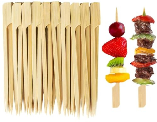 200 spiedini in bambù da 9 cm, in legno, per frutta, cocktail, buffet, feste