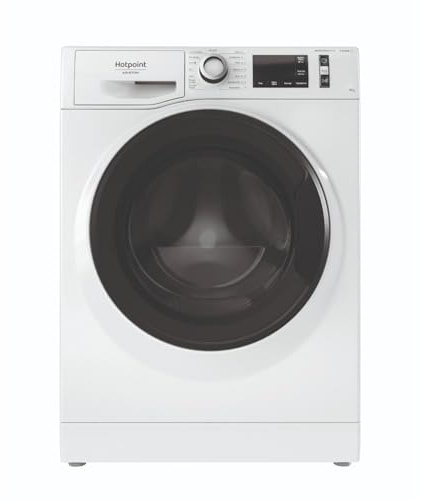 Hotpoint - NAM11948WMFR Lave-linge Hublot Posable - Capacité 9kg - Chargement Frontal, Moteur Inverter 1400 tr/min - Technologie ActiveCare, A-20% Économie d'Énergie, Programme Vapeur - Blanc