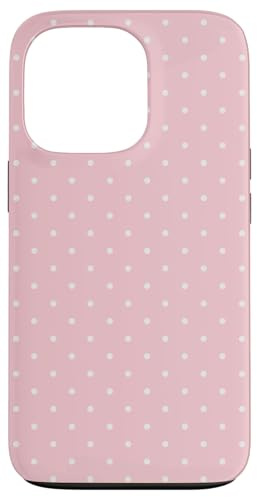 Custodia per iPhone 13 Pro Mini stampa a pois bianco crema su sfondo rosa pastello