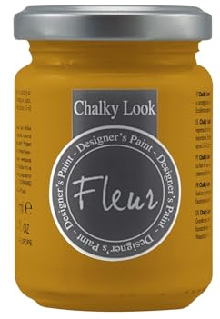 FLEUR DESIGNER'S PAINT | Pittura ad Acqua, Effetto Gesso Naturale, Extra Opaca, Fleur Chalky F42, Colore Yellow Ochre, Made in Italy, Formato da 130 ml