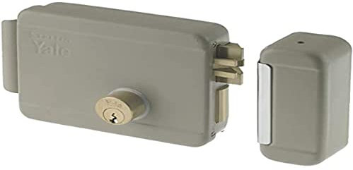 Yale Serratura elettrica da applicare con mandate per cancelli Y68080601 mano destra, acciaio verniciato, basso voltaggio, entrata 60 mm