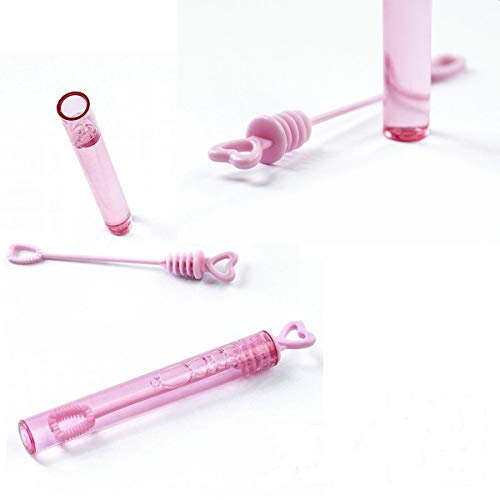 Autoschmuck 24, 48, 96 Seifenblasen Wedding Bubbles mit Herzgriff für Hochzeiten Farbe Weiss oder pink (96 pink)