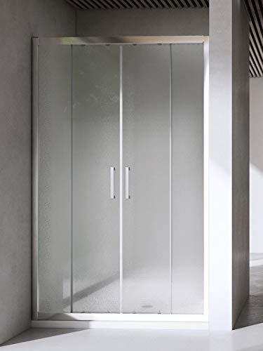 Yellowshop - Box Cabina Doccia Bagno Porta a Nicchia Ante Scorrevoli in Cristallo Temperato 6mm Trasparente o Puntinato Misure Cm 130 140 150 160 170 (Cm 170 (da 169 fino a 173), Puntinato opaco)