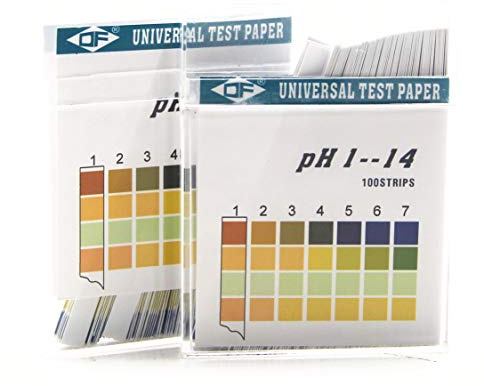 Hanchen pH-Teststreifen 200 Karat Teststreifen für Basen und Säuregehalt Ihres Körpers und Überwachen Sie Ihren pH-Wert mit Speichel und Urin (pH 1-14) 5 Packs