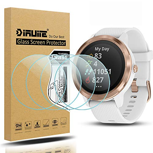 Diruite 4-Pack Displayschutz für Garmin Vivoactive 3 Schutzfolie,HD Glas Displayschutzfolie Intelligente Uhr Displayschutz[Anti-Kratzen] [Anti-Öl]