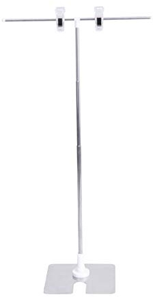 Toyvian Adjustable T-Shaped Poster Stand Telescopic Display Rack for Store Supermarket Dual-Sided Advertising Sign Holder with Non-Slip Frosted Surface and Solid Base
