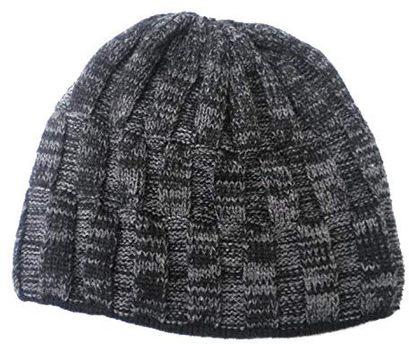Herrenmützen Pudelmütze Strickmütze Wintermütze gefüttert Farbauswahl (One Size 56-59, Dunkelgrau)