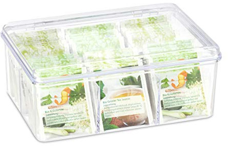 Relaxdays 8X Scatola Porta tè e Tisane Contenitore per bustine Organizer Cucina e tavola