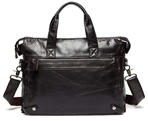 Businesstasche Aktentasche Männer Handtasche, Herren Bussiness Aktentasche 14 Zoll Laptop-Tasche Echtes Leder Crossbody Schulter Handtasche Arbeit Pendler Bag Messenger Tasche Jungen Messenger Schulte