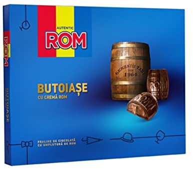 ROM Butoiase Cioccolatini con Crema al Rum, Praline Tradizionali Rumene, Confezione Regalo, 126 g
