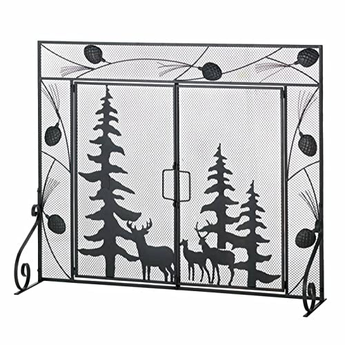erkebspm Kaminschirme Woodland Forest Kaminschirm Kaminschirm Flache Kaminschirme Dekorativ