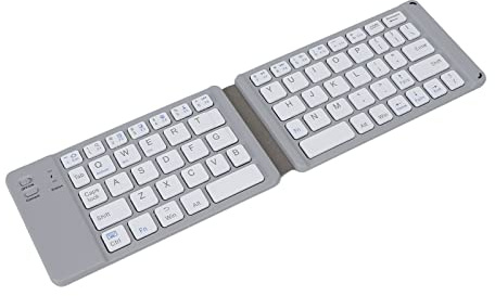 Bewinner Kabellose Faltbare Bluetooth Tastatur Touchpad für Smartphone/Tablet/Laptop, Leise Tastatur mit 120 mAh (grau)