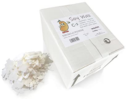 WAXIM. Cera de soja NATURE C-3 para velas ecológicas 2.500 g en copos. Artesanales, velas caseras, DIY, natural, manualidades, vegana, biodegradable, vegetal, sin parafinas.