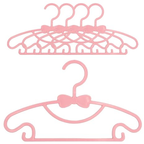 Intirilife 5x Barnklädhängare i plast i Rosa - 28.7 x 17 x 0.3 cm - Klädhängare för baby- och småbarnskläder