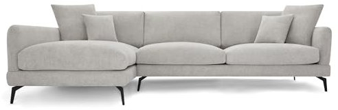 Furnhouse Maggie Ecksofa L-Form Links | Stoffbezug Oeko-TEX® Federkern | 290 cm Grau – Skandinavisches Design Couch für 3 Personen