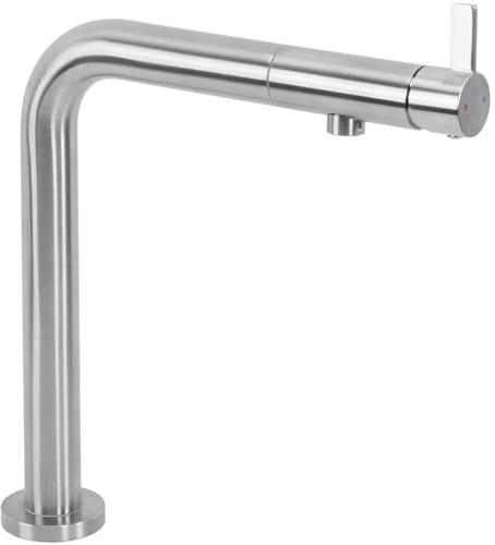 Rea Robinet de cuisine COLE BRUSH NICKEL Mitigeur évier de Cuisine en Métal Chaude et Froide Réglable monocommande (Acier)