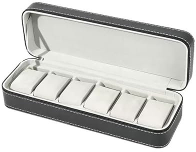Wachkastenorganisator für Männer 6-Fächer-Uhrenaufbewahrungsbox mit großem Fassungsvermögen, Uhrendisplay, Uhrenaufbewahrung, multifunktionale Uhrenaufbewahrungsbox Vitrine für Herren-/Damenuhren