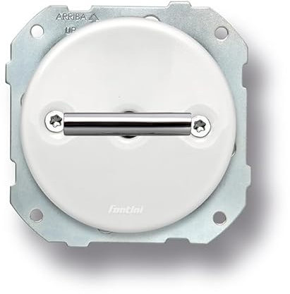 FONTINI - Poussoir rotatif métal chrome porcelaine blanche DO LOW