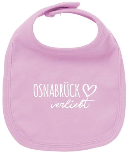 Huuraa Baby Lätzchen Osnabrück verliebt Unisex Latz Größe Babypink mit Namen deiner Lieblingsstadt in Niedersachsen Geschenk Idee für Neugeborene und Kleinkinder