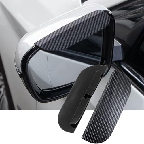 SSyang 2 PCS Car Wing Mirror Rain Deflector, Snap-on Car Rearview Mirror Rain Cover,Side Mirror Rain Protector,Rear View Mirror Rain Guard,Universal Rubber Rain Eyebrow Cover,for Most Car Truck(Black)