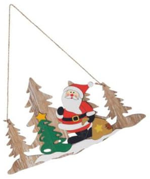 Zerodeko Holzanhänger Christbaum Weihnachten mit Hirschmotiv Festliches Schmuck-hängeanhänger für Baum Weihnachtsmann zum Aufhängen an Tür oder Decke
