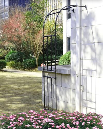 Garten-Halbbogen aus Metall, Garten-Torbogengitter für Kletterpflanzen im Freien, Gartenbögen und -Gitter, Ballonbogen, Ideen zum Klettern von Weinreben und Pflanzen, Schwarz, 90 x 240 cm