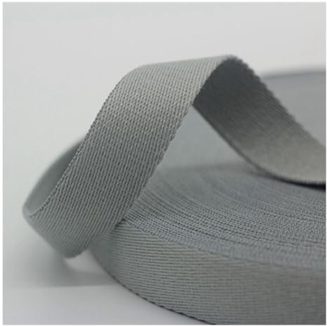 Rockreyoa 50 Yard Gurtband Twill Bunte Köperband Fischgrätenband Nahtband Baumwolle Schrägband für DIY Handwerk Nähen Basteln Handwerk Heimdekoration Geschenkverpackungen Grau 5cm