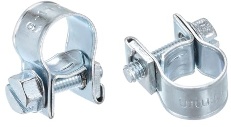 sourcing map 15Pcs Fuel Line Pipe Hose Clamp Clip, 9-11mm Fuel Injection Hose Clamp Adjustable Pipe Hose Clip Tube Clamps for Plumbing Automotive and Industrial