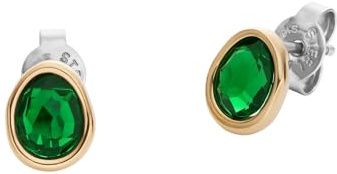 Skagen Women's Stainless Steel Push Back Earrings Haselnuss,Length: 10MM, Height: 9.7MM