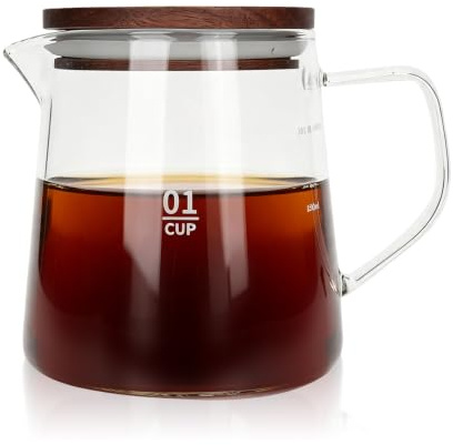 Glass Coffee Carafe, Glass Teapot Stovetop Coffee Glass Pot Borosilicate Clear Tea Kettle, Glass Carafe Coffee with Handle Lid for Coffee Tea (300ml)