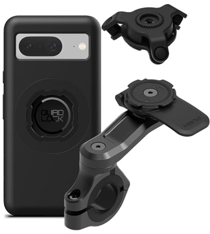 QUAD LOCK Lenker Handyhalterung PRO für Motorrad mit Vibrationsdämpfer und MAG Hülle für Pixel 8