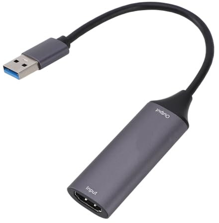 Video-Sound-Grabber-Karte, HD 4K-Spiel-Videoaufnahmekarte, Video-Grabber-Karte aus Aluminiumlegierung mit 15 Metern Extra Langem Kabel, für Live-Spiele, Videokonferenzen, Bildung