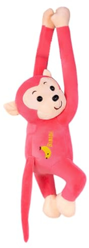 iSpchen plüschtier Affen Soft Toy Gemütliches Schmusetier Animals Kuscheltier Affen mit Langen Armen Plüschfigur zum Kuscheln und Spielen für Kinder & Erwachsene,Rosa