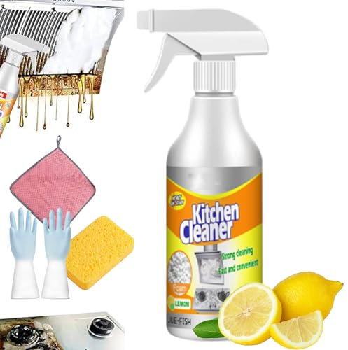 Sciasi Nettoyant mousse de cuisine, spray nettoyant de cuisine, nettoyant puissant pour taches d'huile de cuisine, spray nettoyant à bulles pour casseroles et poêles de cuisine (1)