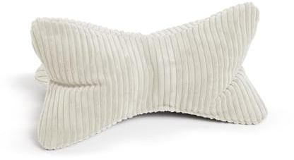 MAGMA Leseknochen Bücherkissen Shara ergonomische Form Cord gestreift (Beige)