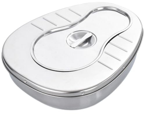 Lpitoy Bassin De Lit en Acier Inoxydable pour Femmes Âgées Hommes, Bassin De Lit Anti-déversement pour Hommes Femmes, Urinoir De Toilettes d'allaitement, pour Soins Infirmiers