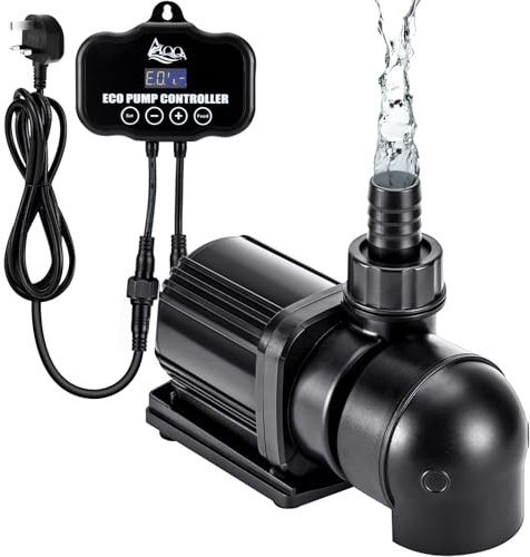 AQQA Aquarium Water Pump,55W 6000L/H Pond Pump,Adjustable Water Fountain Pumps with Circulation Make Wave,Feed Mode,20 Options Flow,Quiet Amphibious Pumps for Fish Tank, Waterfall,Hydroponics
