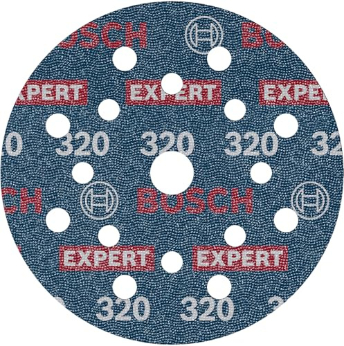 Bosch 6x Disco de lija EXPERT O780 Foil | para Madera dura, Pintura sobre madera, Grano 320, Professional Accesorios Lijadora excéntrica