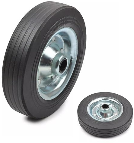 Heavy Duty 8 Wheel Replacement – Tire for Trailer, Caravan & Horsebox – Universal Fit for 42mm & Ribbed Jockey Wheels – Steel Rim, 20mm Center Hole