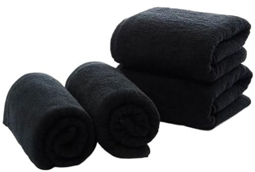 DYYEUAVT Paño de Limpieza de Microfibra multifacético Grueso de 3/2 Piezas, Trapo, Toalla de Microfibra Premium Negra for Vidrio, Cocina, baño, Lavado de Autos(25X25 CM)