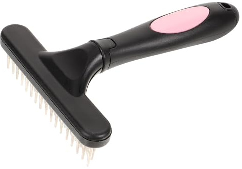 FONDOTIN Pferdehaarbürste Pferdepflegerechen Mit Metallzähnen Gummigriff Langlebig Zur Fellpflege Haustiermassage Für Kleine Pferde Und Hunde