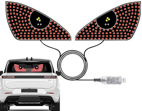 Générique Éclairage Eyes pour Voiture - Éclairage Pare-Brise Léger pour Automobile | Écran Animé Dynamique Programmable pour Camions et Voitures avec Effets Personnalisables