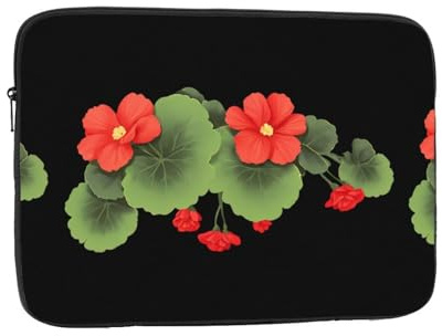 YYHWHJDE Red Begonia Flowers Picture Shockproof Portable Laptop Sleeve Case 15 inch for Men and Women Business Travel, School, and Office Daily Use