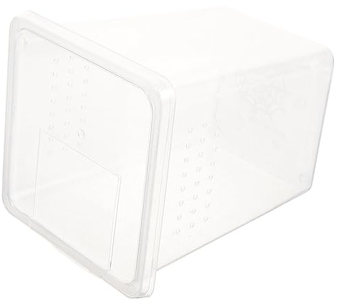 CLISPEED Reptile Feeding Box with Ventilation Habitat Incubator Compact Breeding Container for Bearded Dragon Lizard Small Vertical Terrarium for Insect and Gecko Care