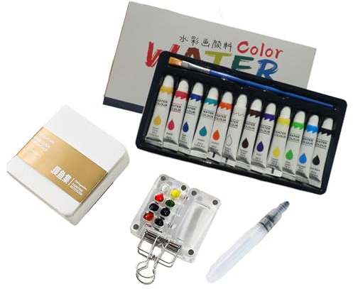 Kit De Peinture Aquarelle – (1 Ensemble) Palette De Tubes Professionnelle Portable | Pigments Vifs Pour Amateurs Amateurs, Artistes De Plein Air, Croquis De Voyage, Couleurs De Peinture Dans Une Boîte